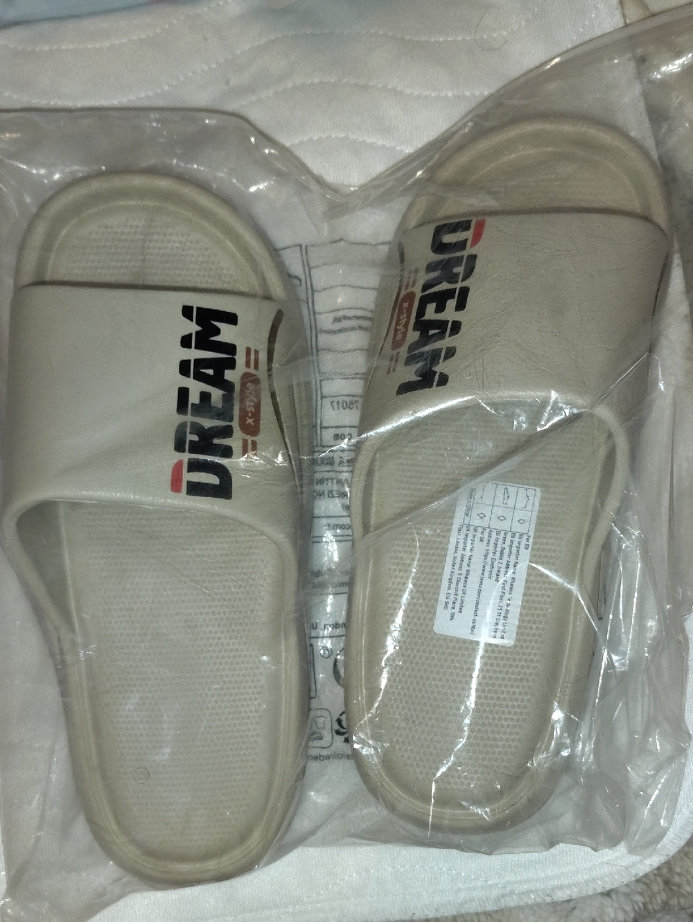 DREAM Beige Slide Sandals
